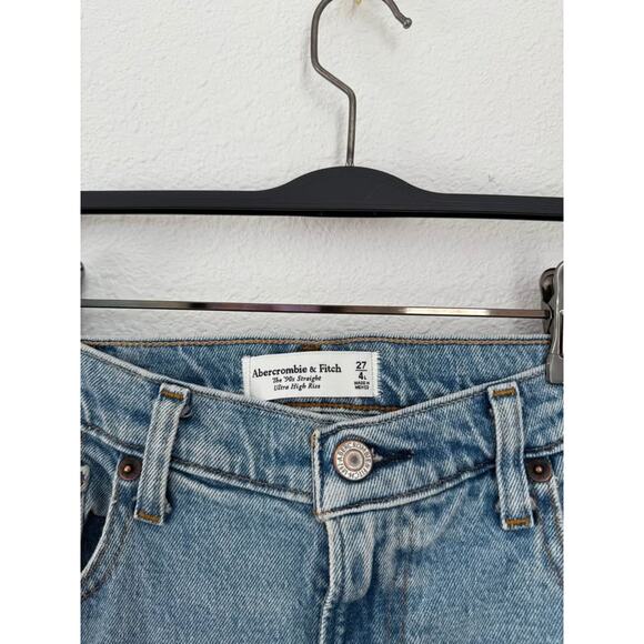 Abercrombie & Fitch Women’s Ultra High Rise 90s Straight Denim Jeans NWT Sz 4L - Picture 5 of 9
